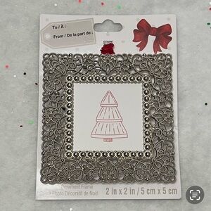 Decorative Silver Lacy Designed Photo Ornament